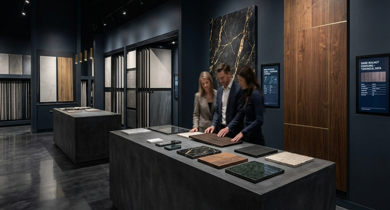 Organize finishes, materials, samples, specifications, and selection decisions into a smarter process for interiors and built environments.